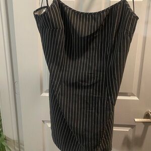 H&M Black and White Pinstripe Dress (Backless)